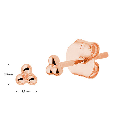 Gouden oorknopjes bol 2,5 mm – 14 karaat – zijaanzicht