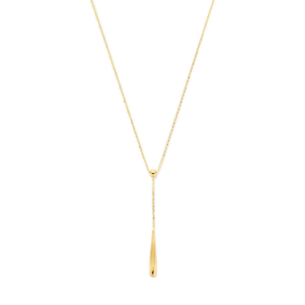 Ketting druppel 1,1 mm 14k geelgoud