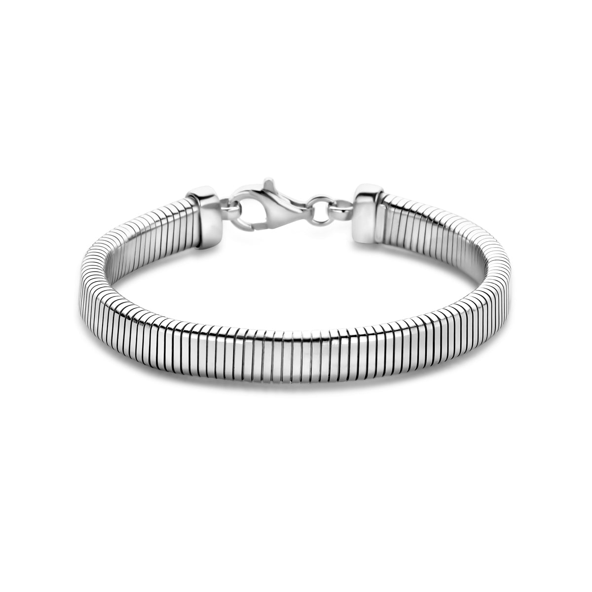 Armband tubogas 7,6 mm 18 cm zilver gerhodineerd