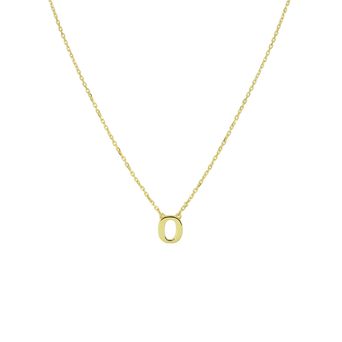 Ketting Anker met letter 14k geelgoud