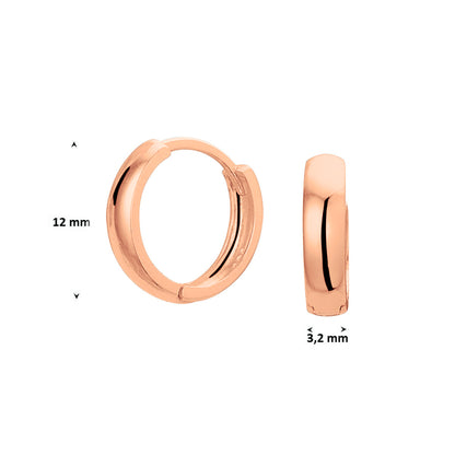 Gouden klapoorringen 3,2 mm – 14 karaat – formaat vergeleken