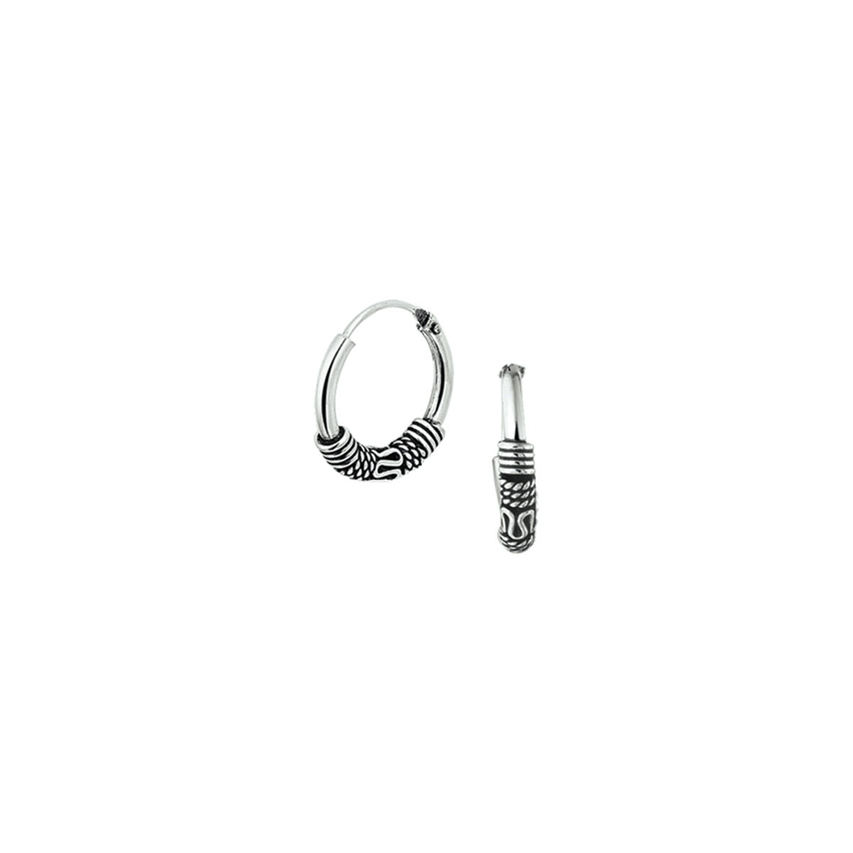 YO&NO oorringen oxi bali 3,0 mm zilver geoxideerd