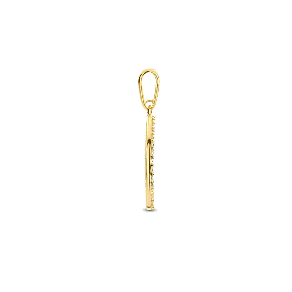 Hanger levensboom zirkonia 14k geelgoud