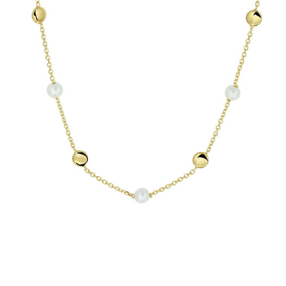 Gouden ankerketting met parel – 14 karaat