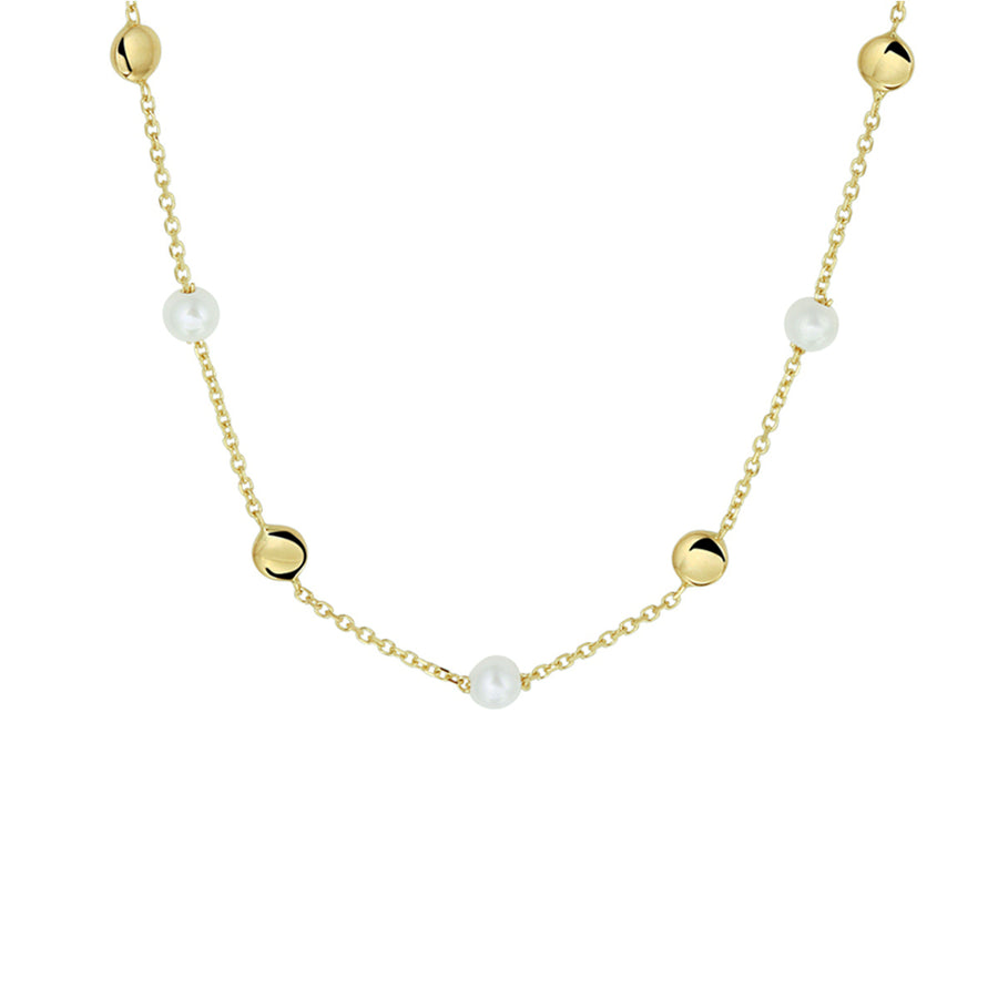 Gouden ankerketting met parel – 14 karaat