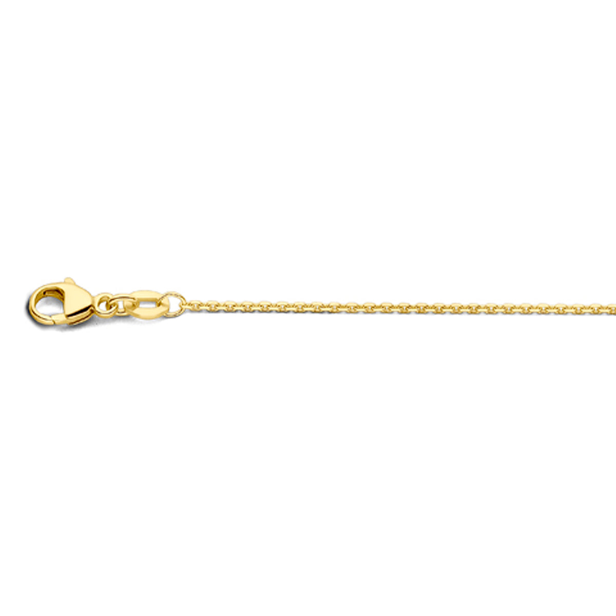 Ketting anker gediamanteerd 1,1 mm 14k of 18k geelgoud