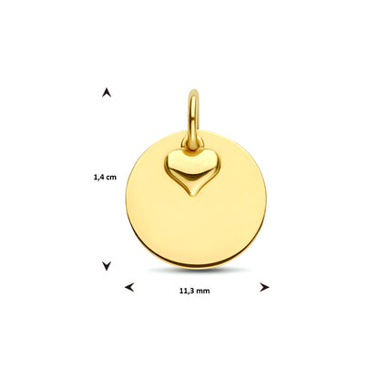 Gouden graveerhanger hartje – 14 karaat – detailfoto