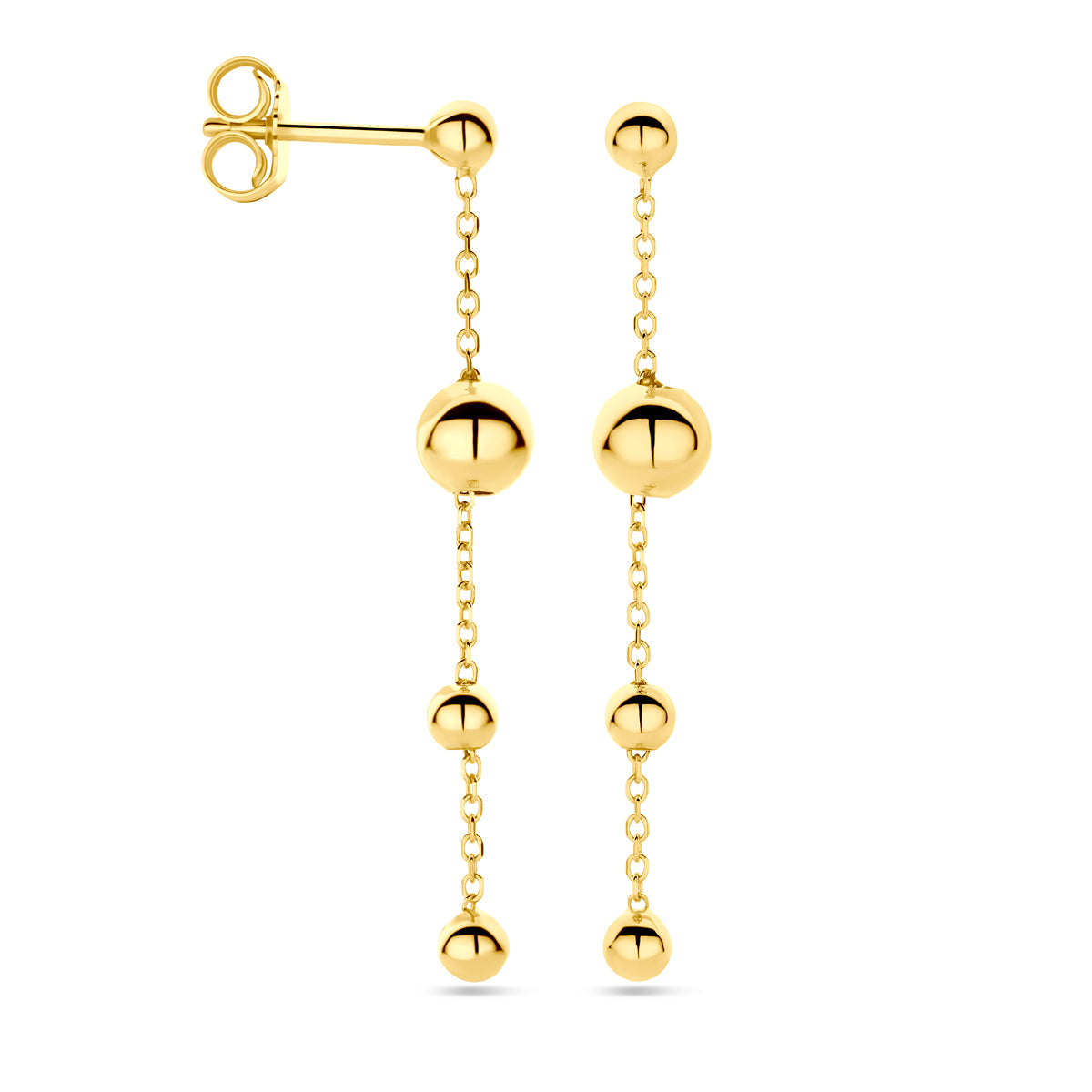 Oorhangers bolletjes 14k geelgoud