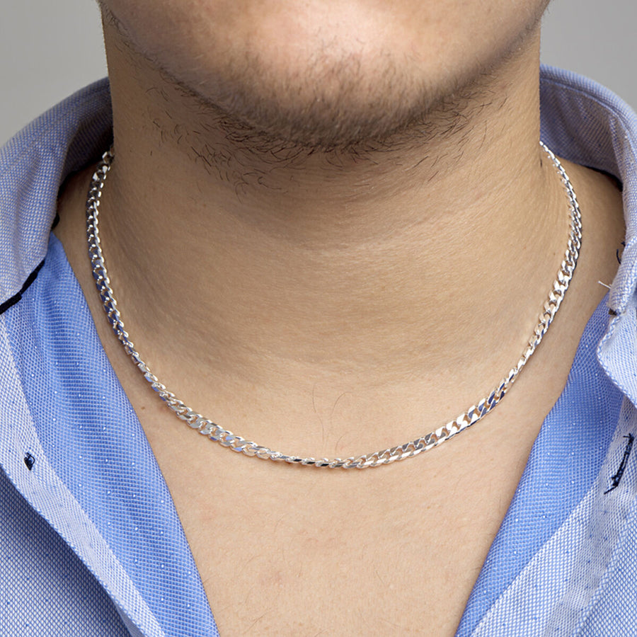 Zilveren gourmette ketting 5 mm – achterzijde