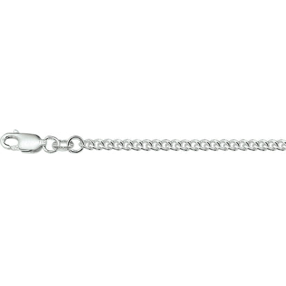 Zilveren gourmette ketting 2,6 mm, 50 tot 90 cm
