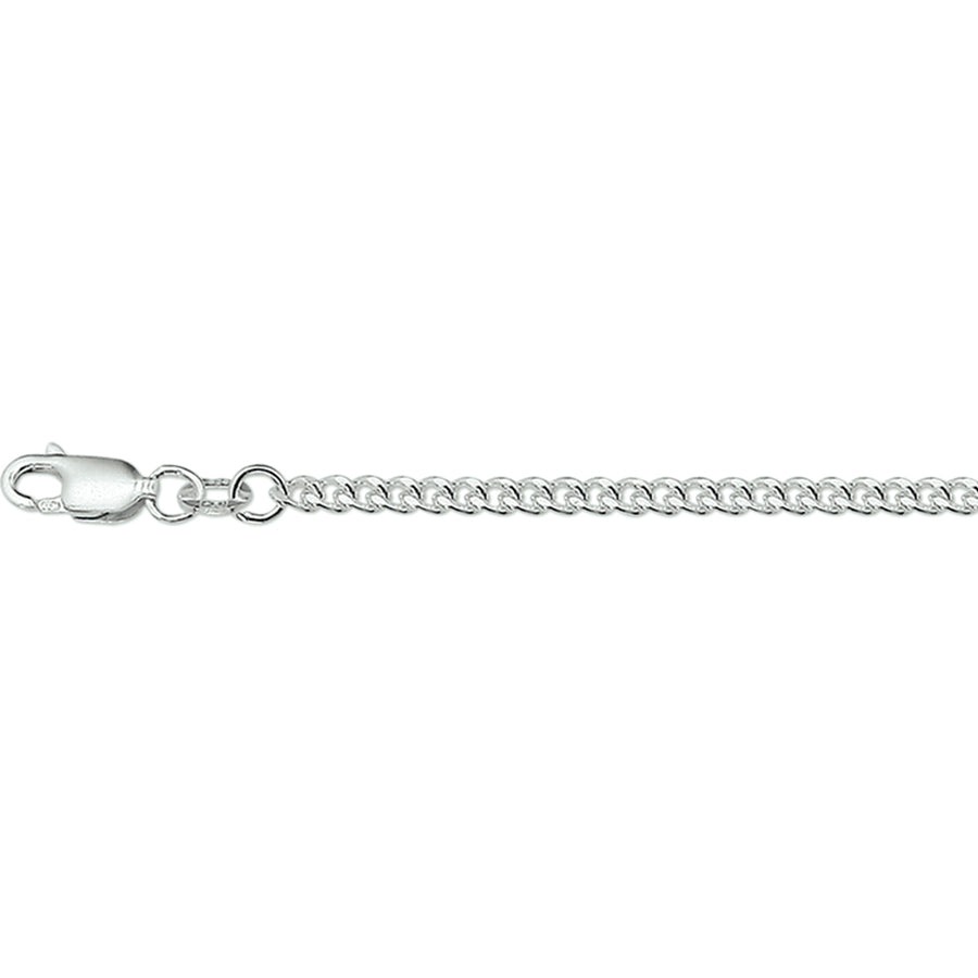 Zilveren gourmette ketting 2,6 mm, 50 tot 90 cm