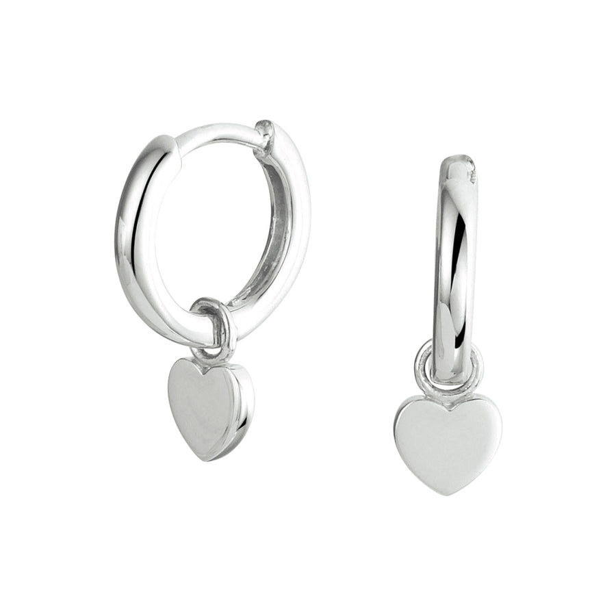Zilveren oorringen met hartje 12 mm