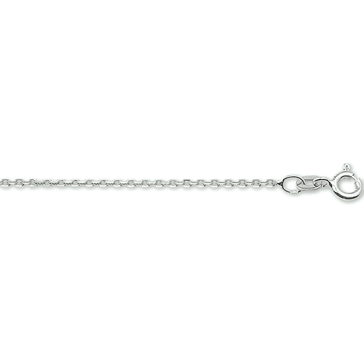 Ketting anker gediamanteerd 1,3 mm 14k witgoud