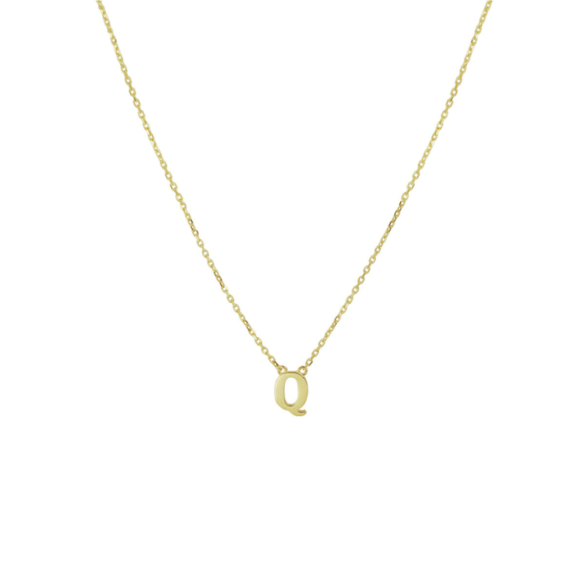 Ketting Anker met letter 14k geelgoud