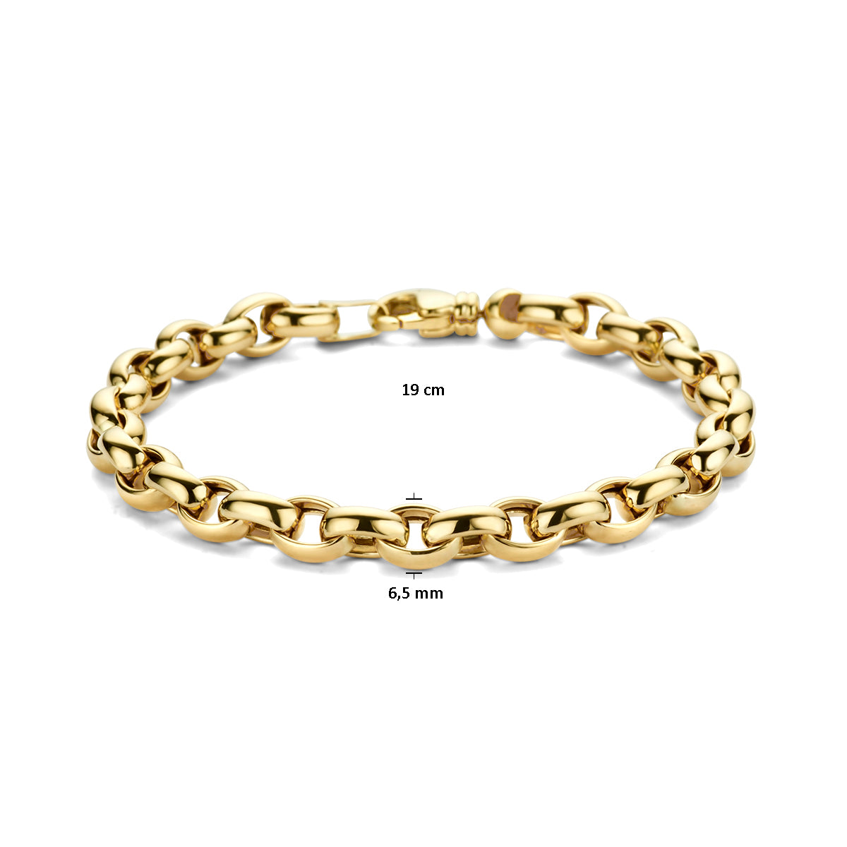 Armband jasseron 6.5 mm 19 cm 14k geelgoud