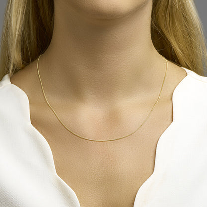 Gouden gourmette ketting 1,0 mm – 14 karaat – vooraanzicht