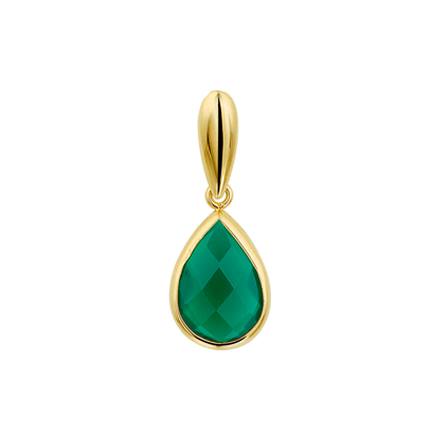 Gouden hanger met briolette edelsteen – 14 karaat