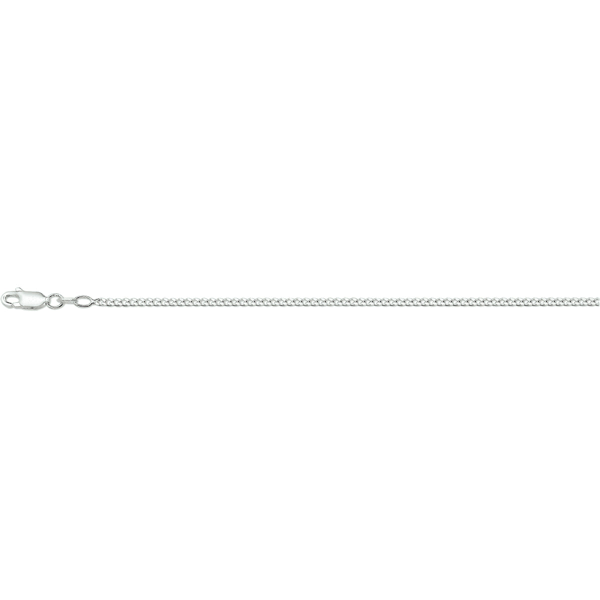 Ketting gourmette 4-zijdes geslepen 2,0 mm zilver wit