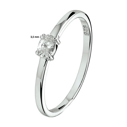 Zilveren ring met ovale zirkonia – detailfoto