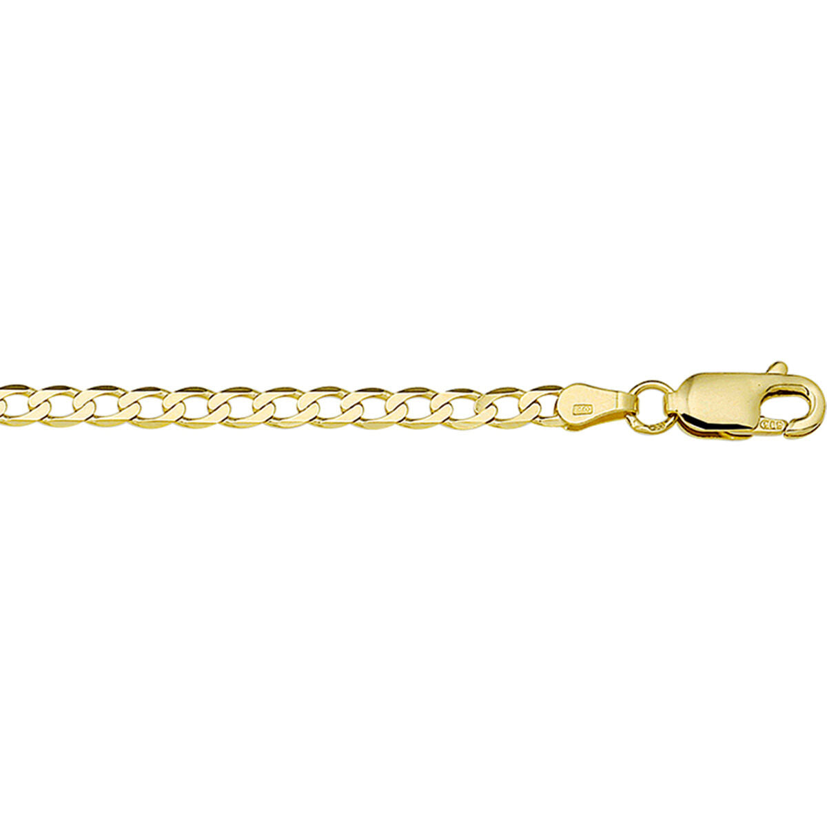 Armband of ketting gourmette 6-zijdes geslepen 3,3 mm 14k geelgoud