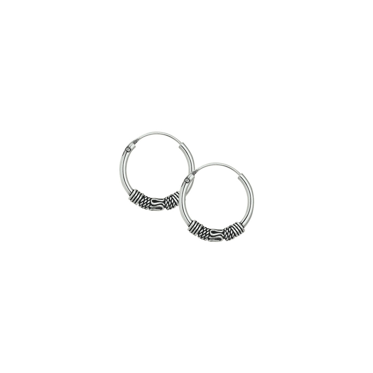 YO&NO oorringen oxi bali 3,0 mm zilver geoxideerd