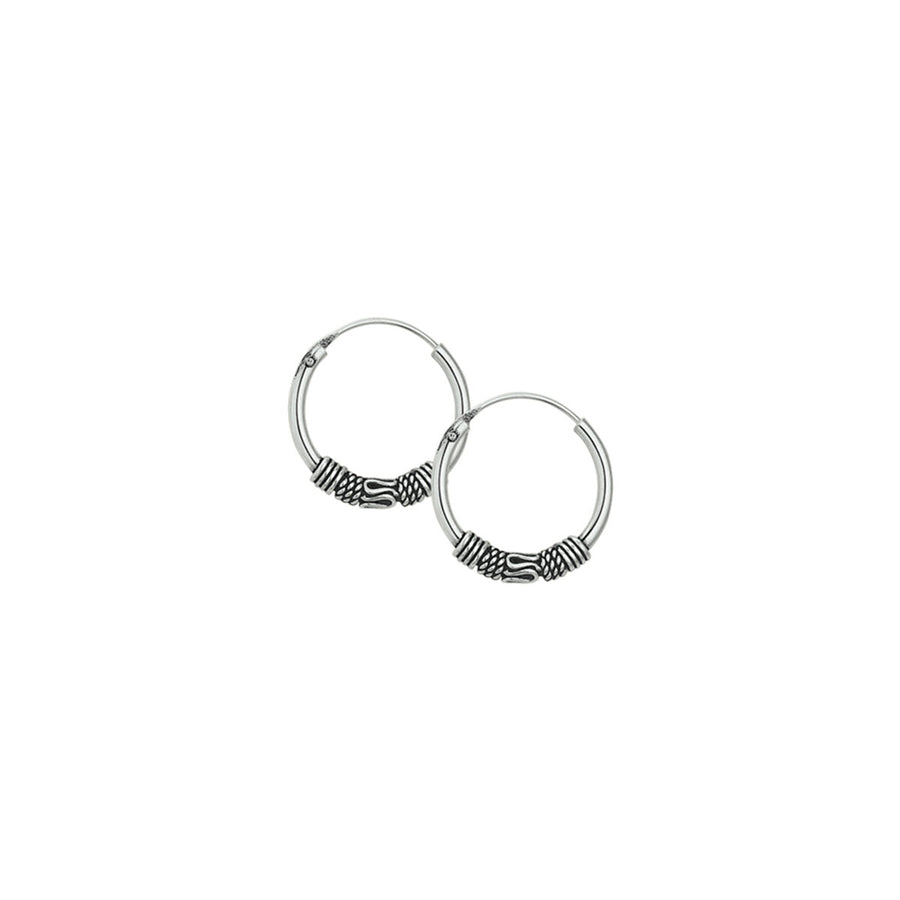 Zilveren Bali oorringen 3 mm, 14 en 16 mm