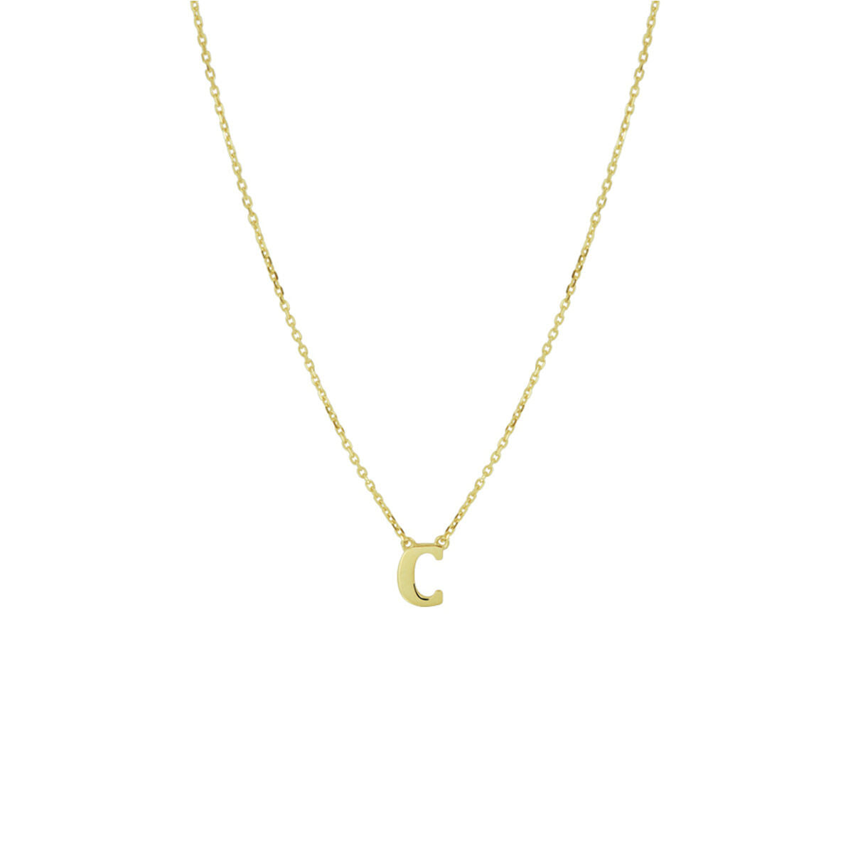 Ketting Anker met letter 14k geelgoud