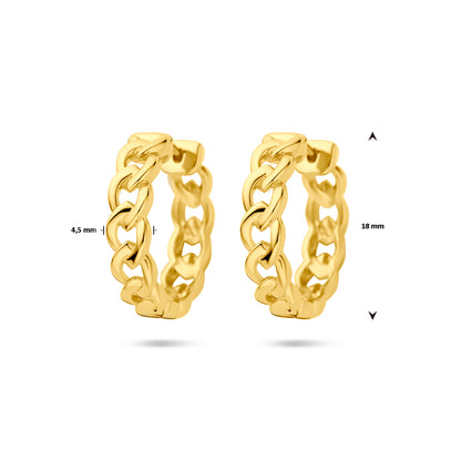 Zilveren klapoorringen met schakelmotief 18 mm – in het Yo&No doosje