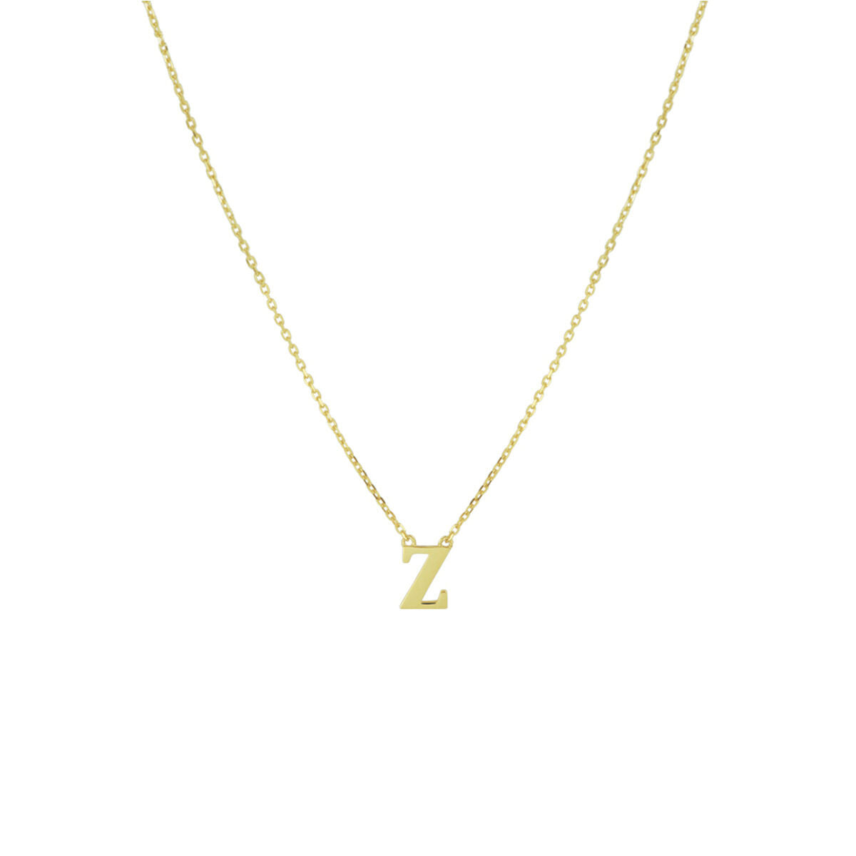 Ketting Anker met letter 14k geelgoud