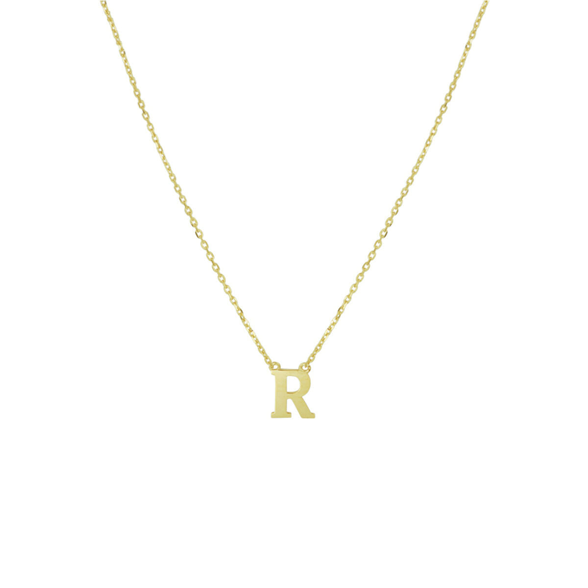 Ketting Anker met letter 14k geelgoud