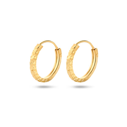 Gouden oorringen gediamanteerd 1,2 mm – 14 karaat – detailfoto