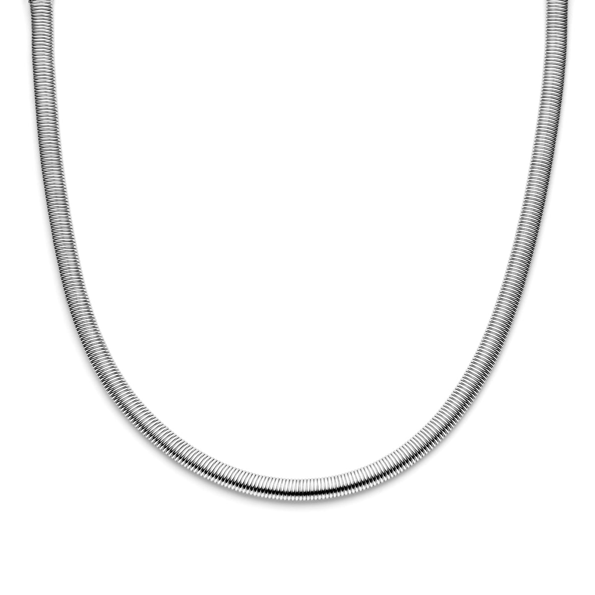 Ketting 8,0 mm 45 cm met groot springslot zilver gerhodineerd