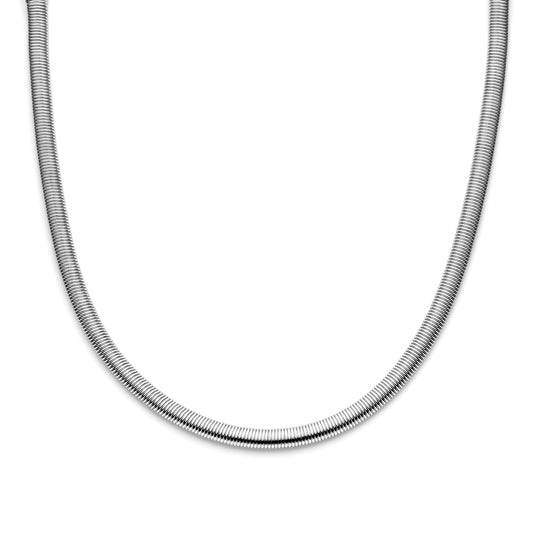 Ketting 8,0 mm 45 cm met groot springslot zilver gerhodineerd