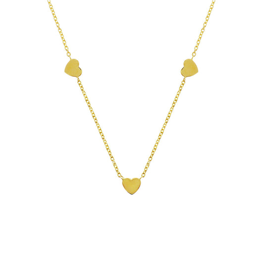 Ketting hart 42 - 44 cm 14k geelgoud