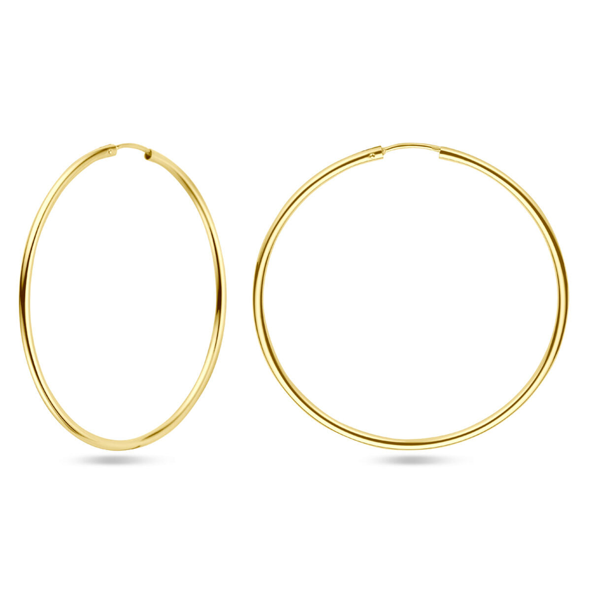 Oorringen 1,8 mm ronde buis 14k goud