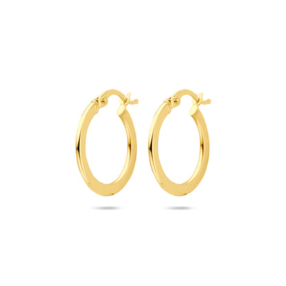 Gouden oorringen 21 × 1 mm – 14 karaat – detailfoto