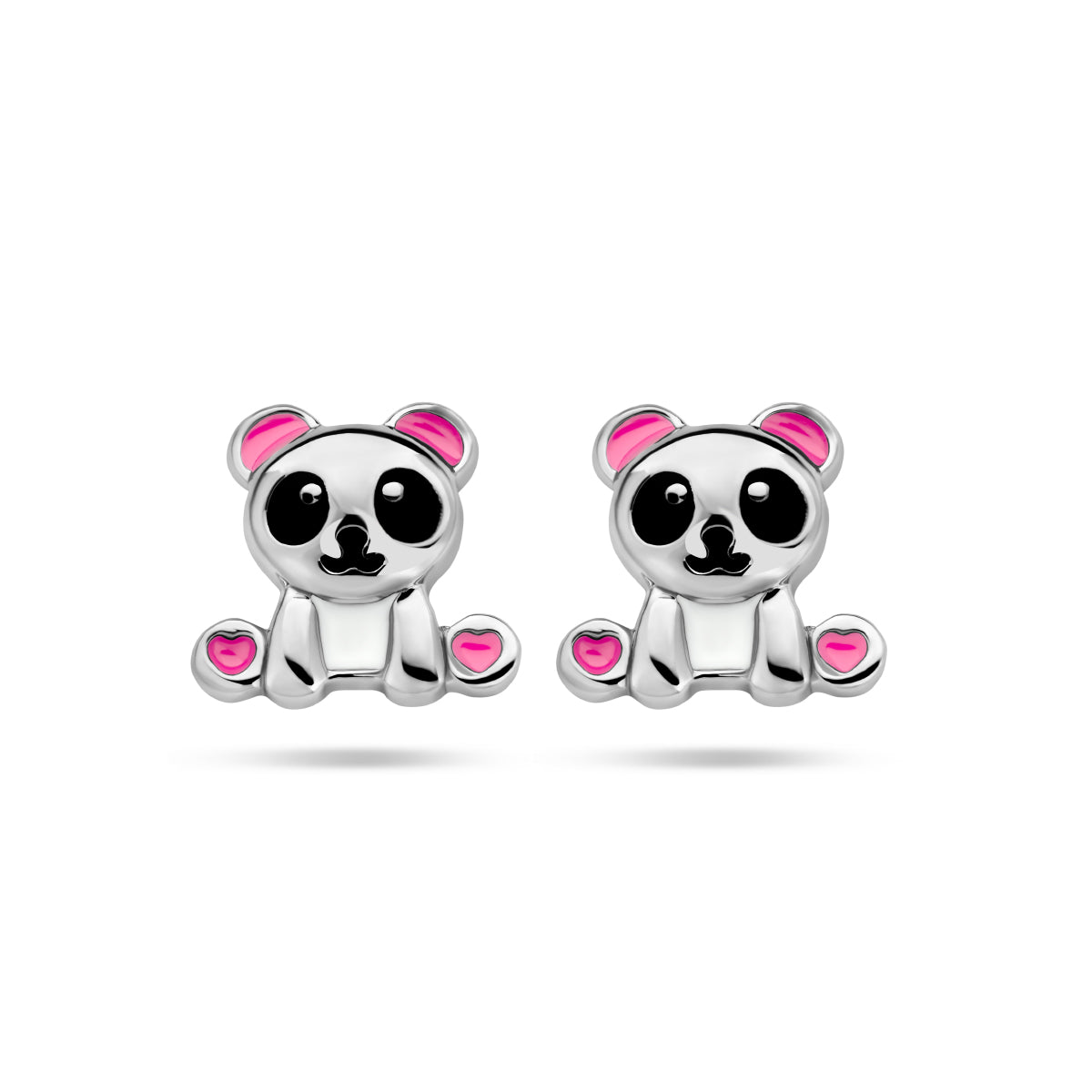 YO&NO oorknoppen panda  (kindercollectie)  Zilver gerhodineerd