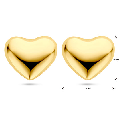 Zilveren oorknoppen hart 30 mm – in het Yo&No doosje
