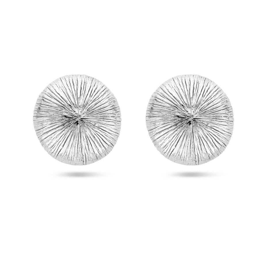 Zilveren oorknoppen rond 25 mm