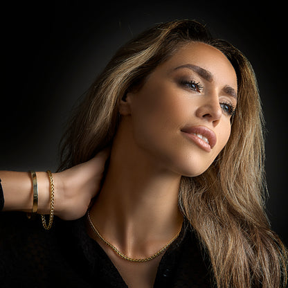 Verguld zilveren vossestaartketting 4 mm – close-up van de sluiting