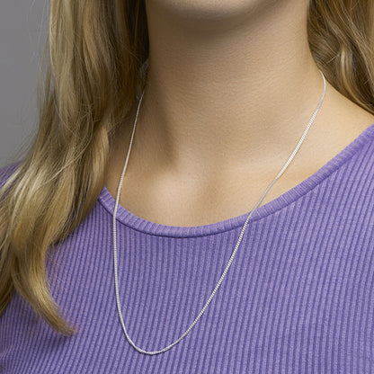 Zilveren gourmette ketting 1,8 mm, geslepen – zijaanzicht