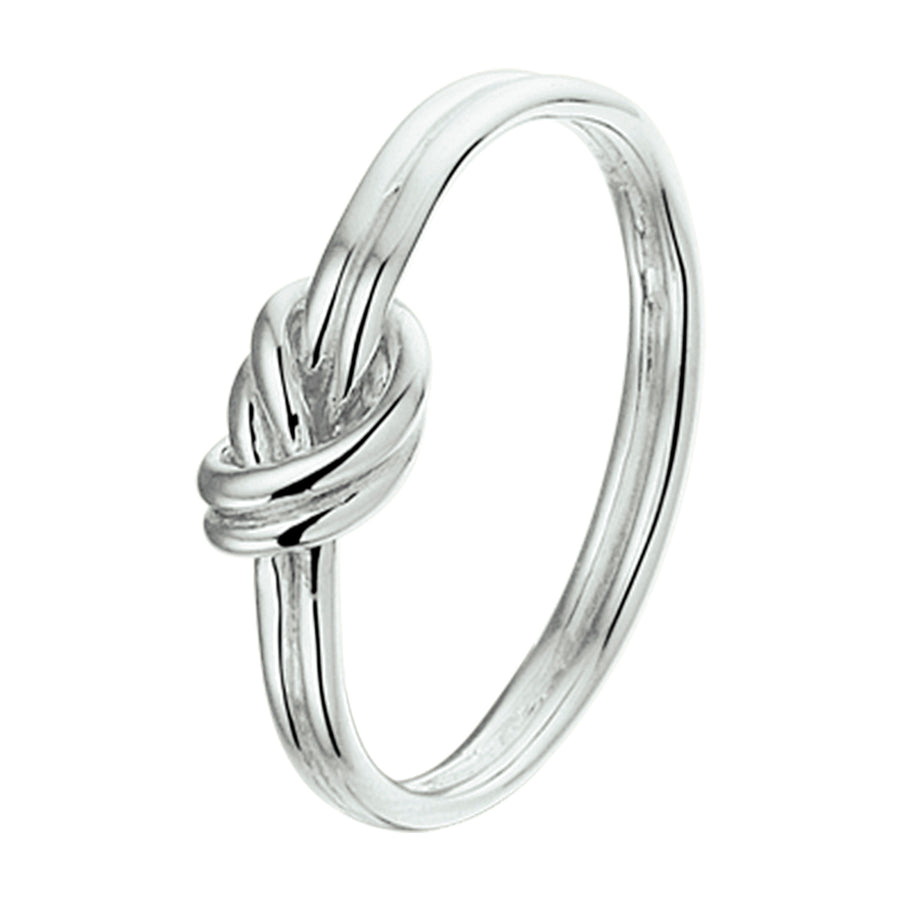 Zilveren ring met knoop