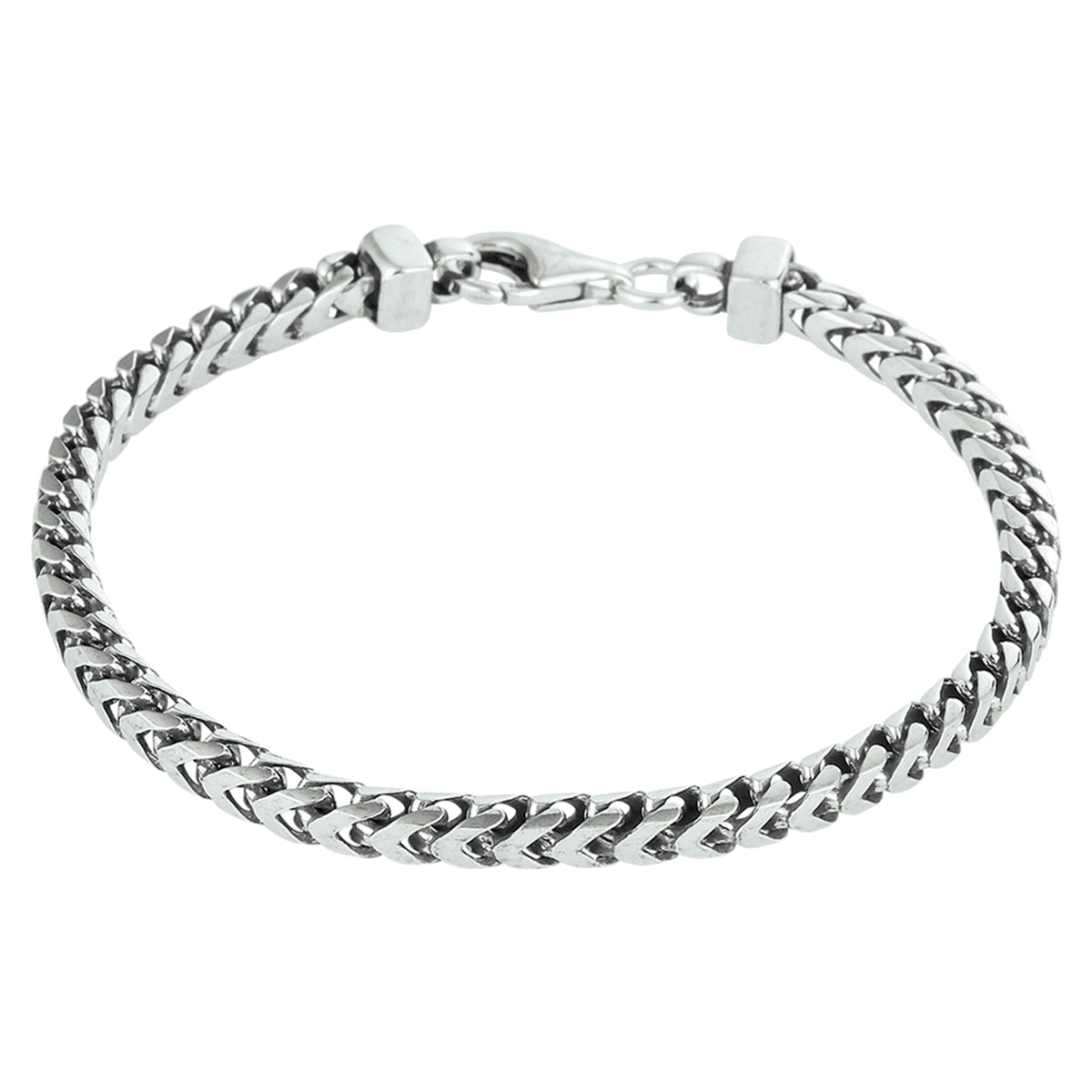 Armband oxi gourmette 3,7 mm zilver geoxideerd