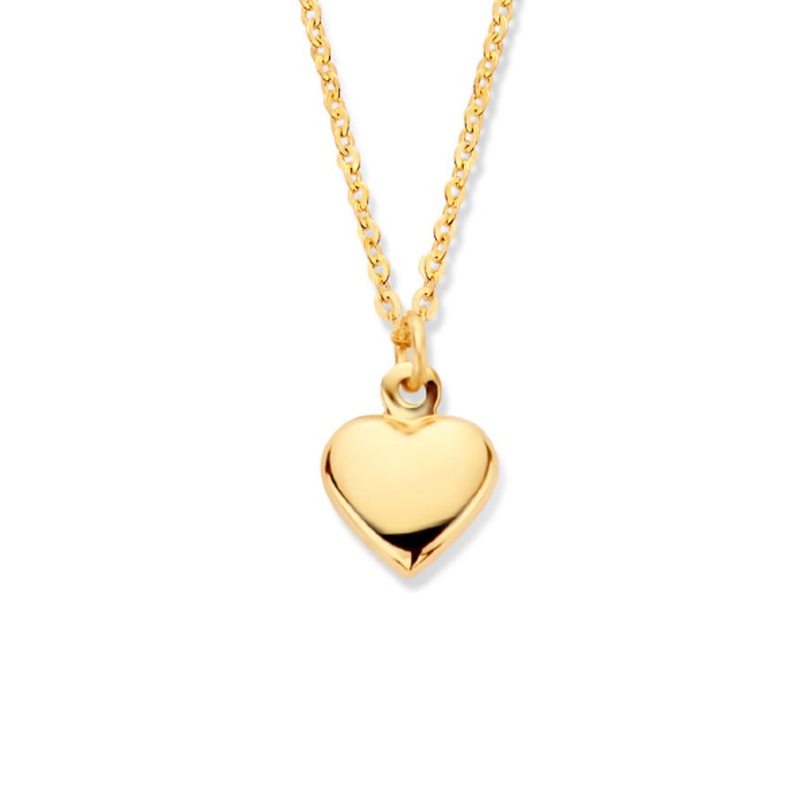 Gouden ketting met hartje 6 × 5,5 mm – 14 karaat