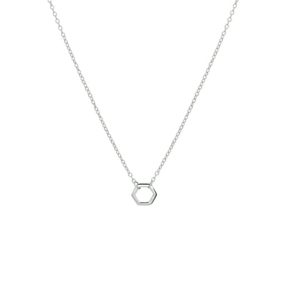 Zilveren ketting met zeshoek, schakel 0,8 mm