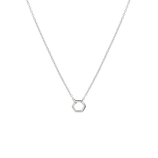 Ketting zeshoek zilver 0.8mm gerhodineerd