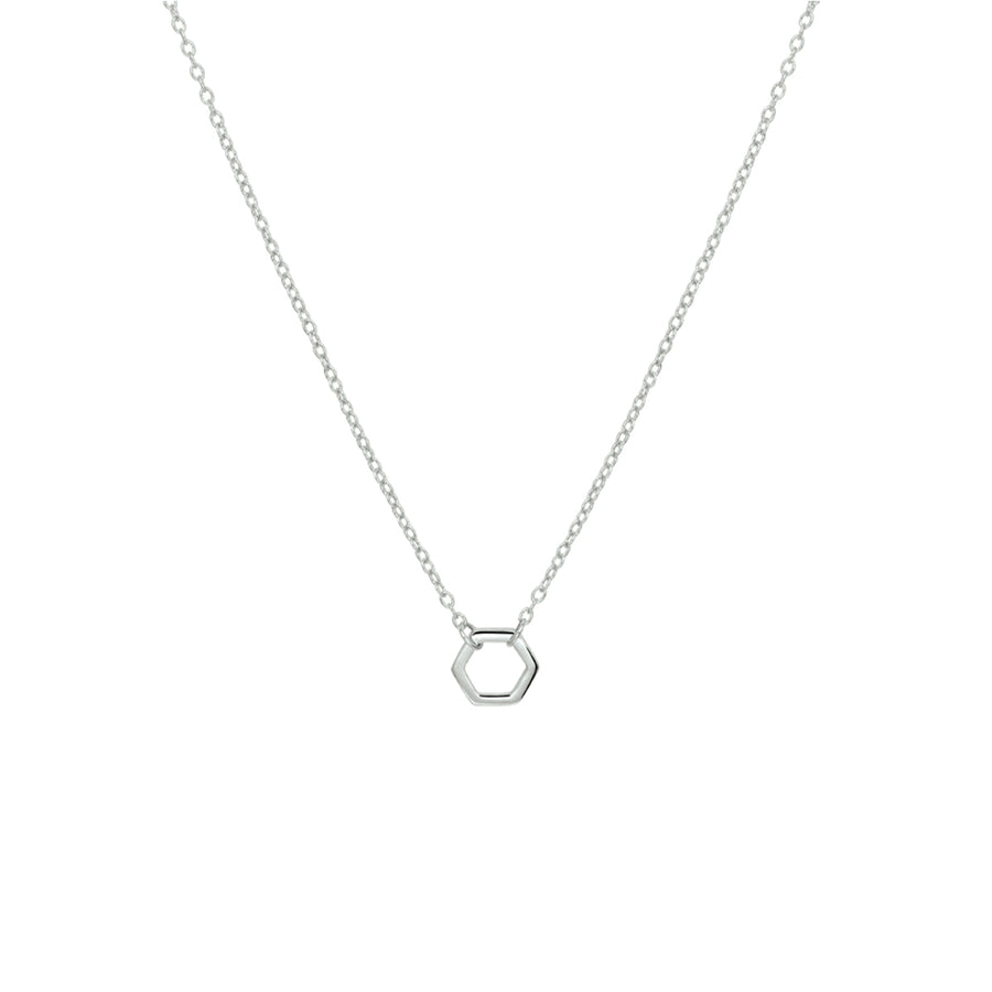 Zilveren ketting met zeshoek, schakel 0,8 mm