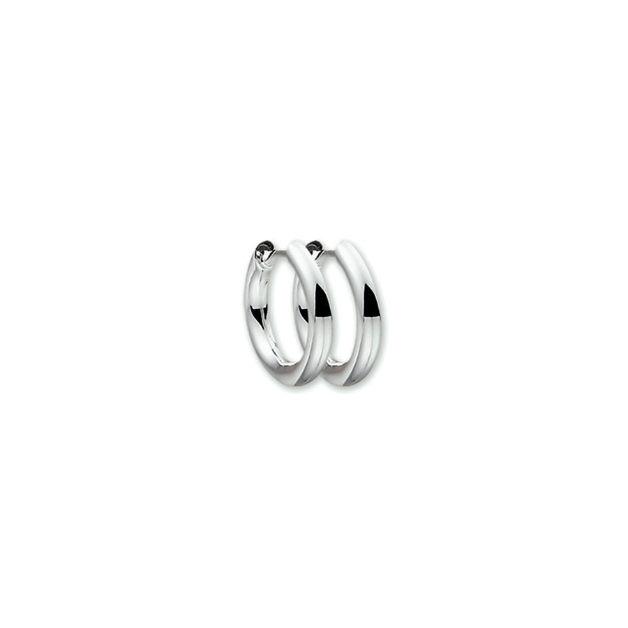 Zilveren klapoorringen rond 15 mm
