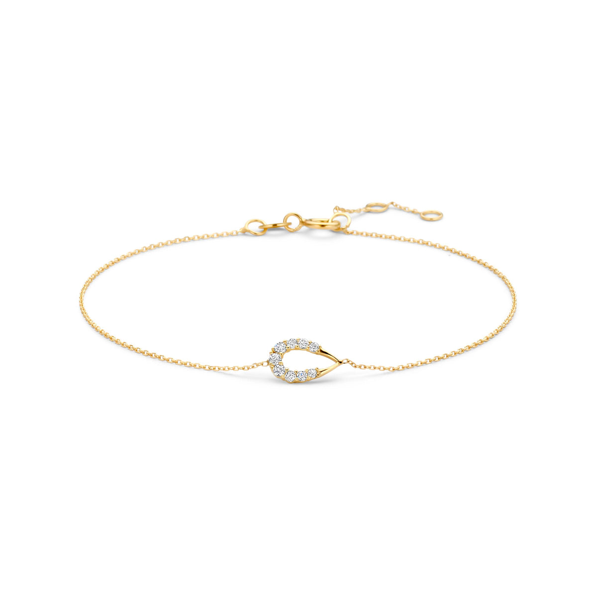 Gouden armband 9 karaat met zirkonia druppel
