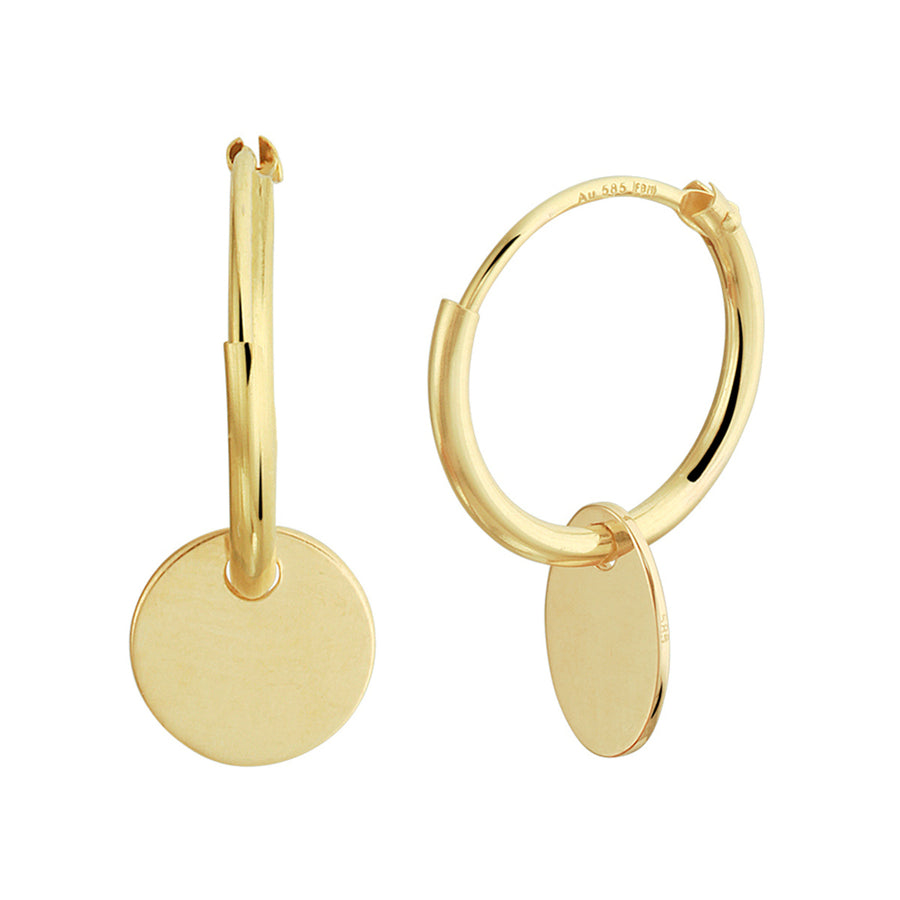 Gouden oorringen met rondje – 14 karaat